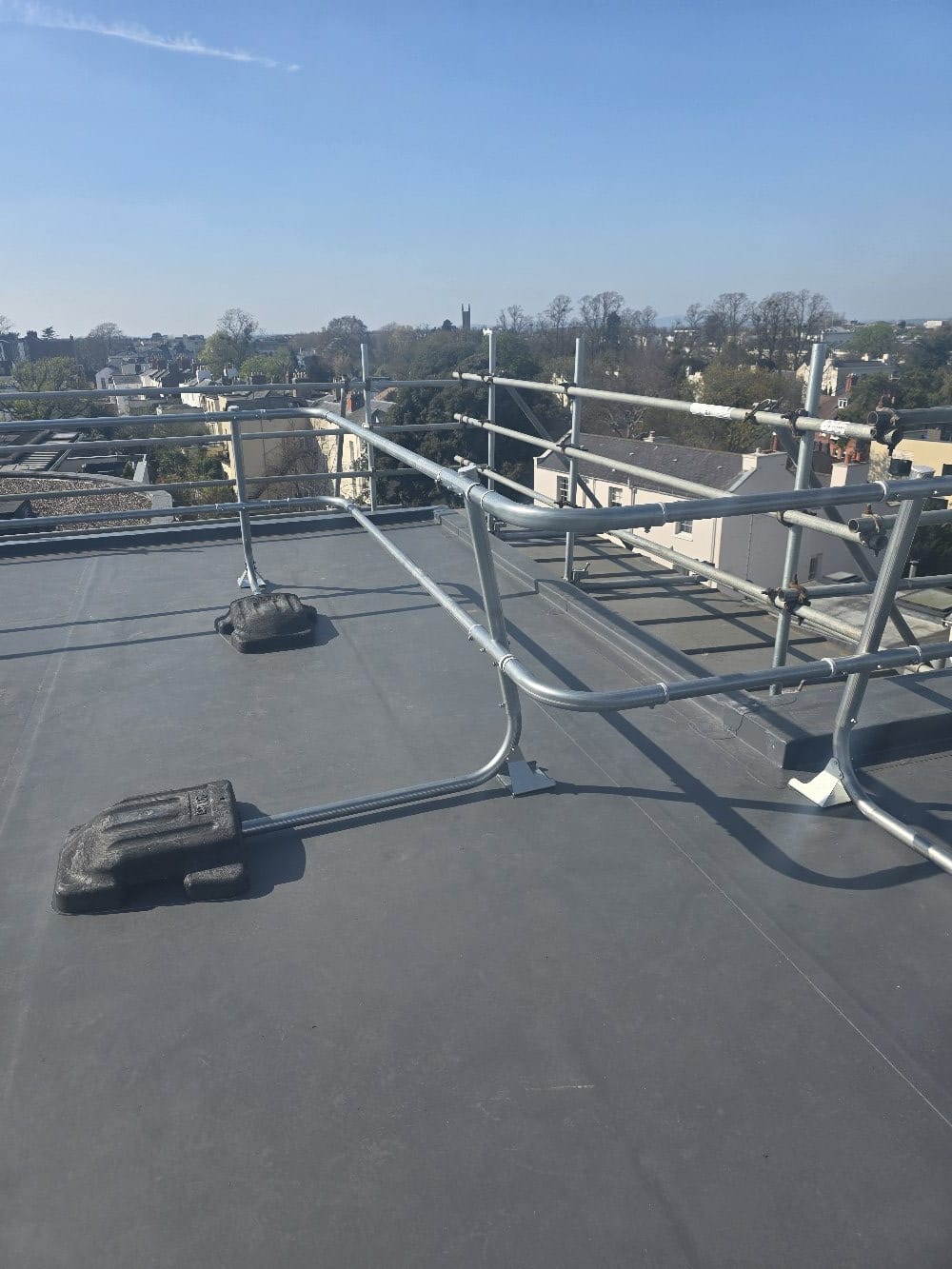 Single-Ply Membrane flat roofing system installed by TRS on a UK commercial building